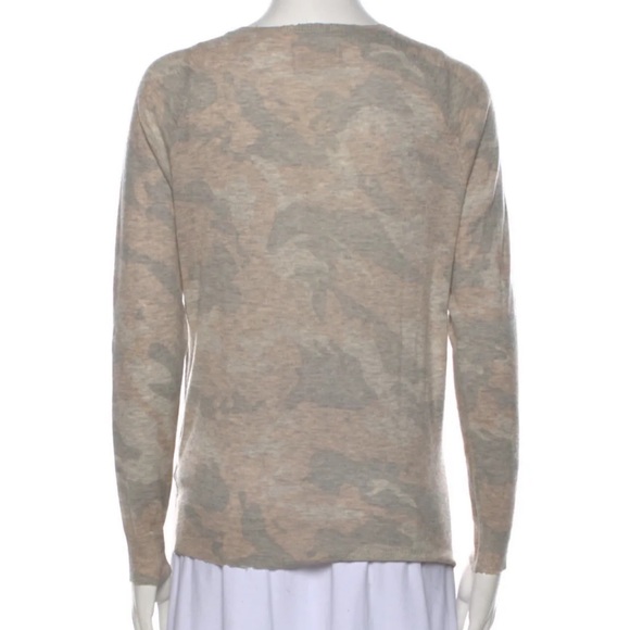 Zadig & Voltaire Beige Cashmere Crisp Neutral Camo Crew Neck Sweater - Picture 5 of 7